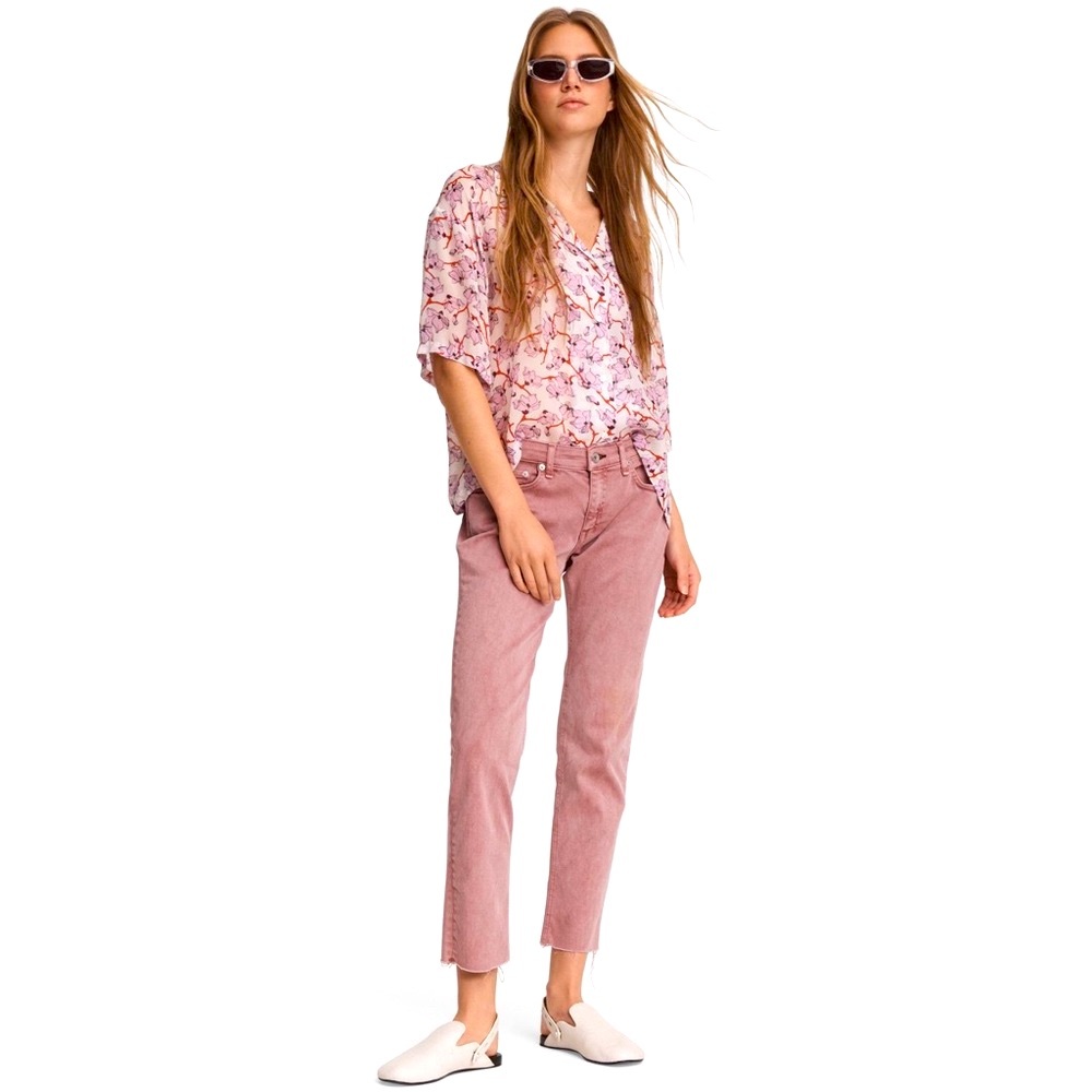 RAG & BONE DRE LOW RISE SLIM BOYFRIEND JEANS - LIGHT PLUM